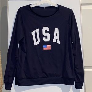USA dark blue long sleeve shirt
